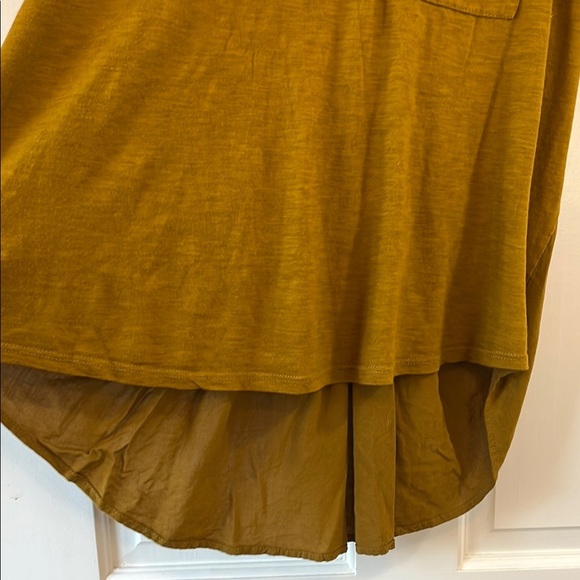 Amadi Brown Scoop Neck Short Sleeve Contrast Back Blouse - Size Medium - Picture 5 of 14